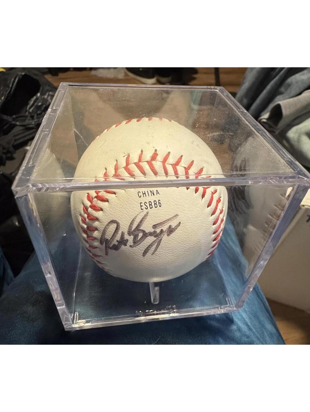Autographed Angels Baseball - Peter Borjous and Hank Conger